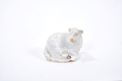 Lot 131 - A Lowestoft model of a lamb, circa 1780