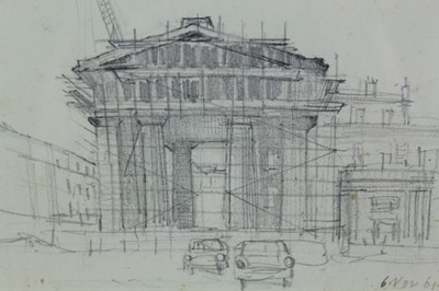 Lot 992 - *John Aldridge (1905-1983), pencil - Euston Station being demolished, 1961, 13 x 17cm.