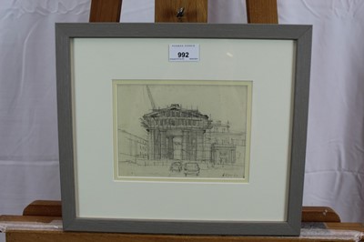 Lot 992 - *John Aldridge (1905-1983), pencil - Euston Station being demolished, 1961, 13 x 17cm.