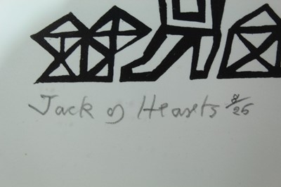 Lot 1005 - *Edward Bawden (1903-1989), linocut - Jack of Hearts, signed and numbered 8/25, 35 x 25cm