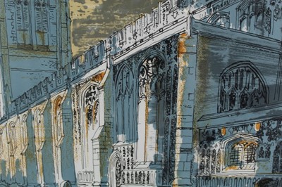Lot 1012 - *John Piper (1903-1992) signed limited edition lithograph in colours - Long Melford Church, 104/275, in glazed frame, 48cm x 63cm