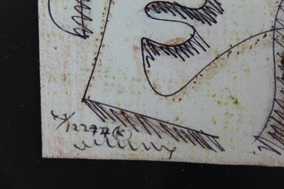 Lot 998 - *Roy Turner-Durrant (1925-1998), pen and ink - Head of a woman, signed and numbered 43/12274(K), 10 x 8cm