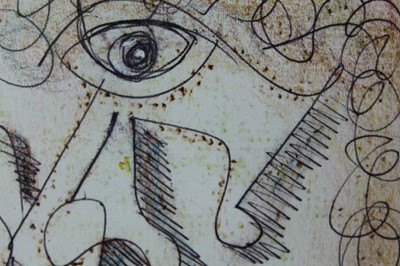 Lot 998 - *Roy Turner-Durrant (1925-1998), pen and ink - Head of a woman, signed and numbered 43/12274(K), 10 x 8cm