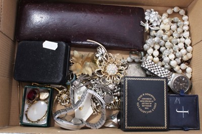 Lot 80 - Victorian silver christening set, silver bracelet and costume jewellery