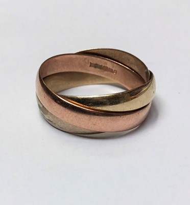 Lot 157 - 9ct gold Russian wedding ring