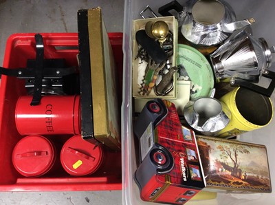 Lot 299 - Collection of vintage tins, various kitchen wares and sundries