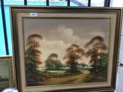 Lot 149 - John Hooley oil on canvas study of a Church in gilt frame