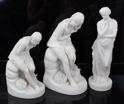 Lot 171 - Three 19th century parian ware figures
