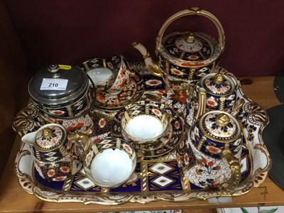 Lot 210 - Victorian Davenport cabaret set on tray with Imari pattern