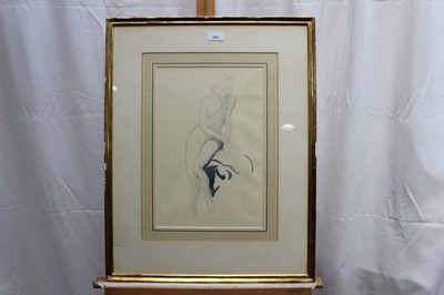 Lot 923 - Evelyn Cheston watercolour, nude study, together with a limited edition book signed about the artist