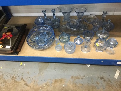 Lot 174 - Collection 1930s and later tinted glass and five advertising mirrors