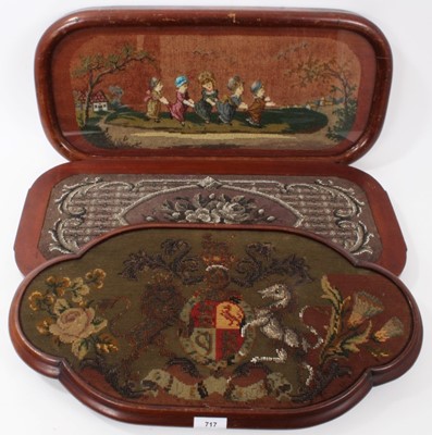 Lot 152 - Three Victorian bead work trays