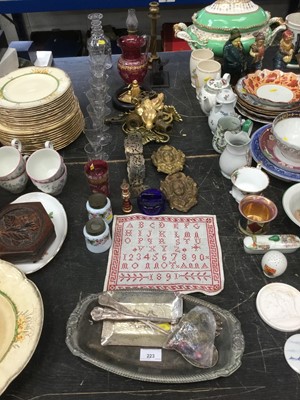 Lot 223 - Georgian and later drinking glasses, 18th century milk glass casters etc