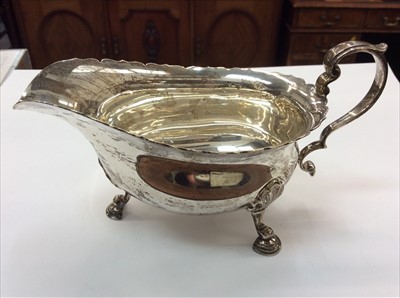 Lot 667 - Silver Mappin & Webb gravy boat