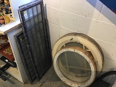 Lot 481 - Group of antique leaded and stained glass panels, together