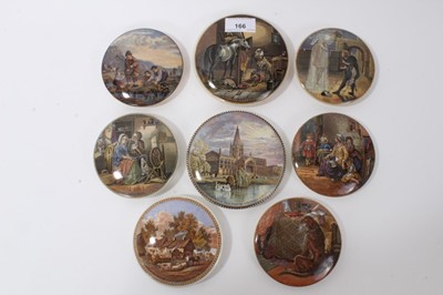 Lot 166 - Collection of 8 Prattware pot lids