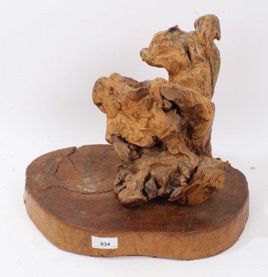 Lot 263 - Clarence Reeve (contemporary ) woodcarving - squirrel on plinth base