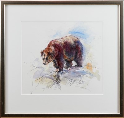 Lot 5 - Rachel Lockwood (b. 1965) mixed media, brown bear, indistinctly signed