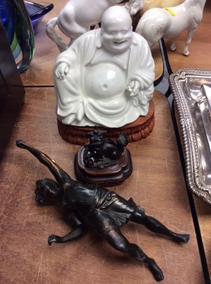 Lot 310 - Chinese blanc de chine figure of Buddha etc