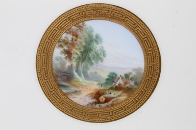 Lot 190 - Six Victorian Minton hand painted cabinet plates