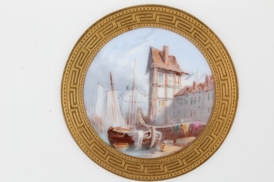 Lot 190 - Six Victorian Minton hand painted cabinet plates