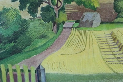 Lot 989 - *John Northcote Nash (1893 - 1977), signed coloured print - Maltings Farm, Bures Road, inscribed top left beneath the mount 'To Daisy from J. N.', lower left 'To dearest Daisy, with love J. N.' and...
