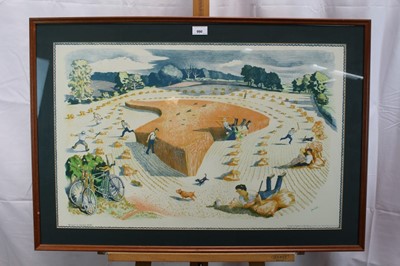 Lot 990 - *John Northcote Nash (1883-1977) 1940s School Prints lithograph - "Harvesting", printed by The Baynard Press, in glazed frame, 48cm x 75cm