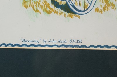 Lot 990 - *John Northcote Nash (1883-1977) 1940s School Prints lithograph - "Harvesting", printed by The Baynard Press, in glazed frame, 48cm x 75cm