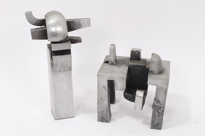 Lot 792 - Jonathan Clarke (1961) - two cast aluminium sculptures- ‘Genus A’ and ‘Bench Test II’ Signed JC 05