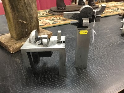 Lot 792 - Jonathan Clarke (1961) - two cast aluminium sculptures- ‘Genus A’ and ‘Bench Test II’ Signed JC 05