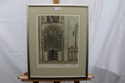Lot 1178 - *Valerie Thornton (1931-2001) - two signed etchings ’The Catton Screen, Norwich Cathedral’ and ‘Neuilly en Donjon’ (2)