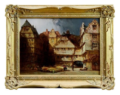 Lot 1063 - William Callow oil on canvas - French street scene