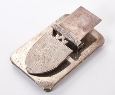 Lot 214 - Late Victorian silver paper clip with unofficial Eton College motto "Floreat Etona"