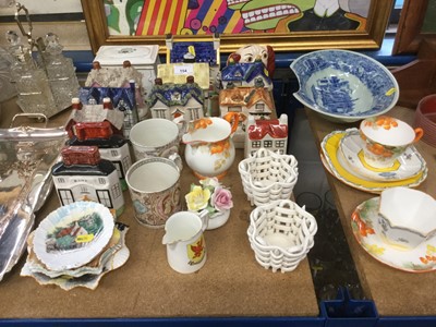 Lot 154 - Group of Staffordshire pottery cottages, Shelley ceramics