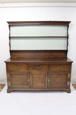 Lot 1287 - 18th century oak high dresser
