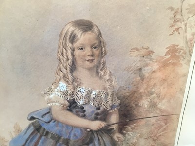 Lot 79 - 19th century watercolour portrait of John Ley of Trehill as a child