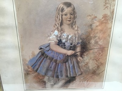 Lot 79 - 19th century watercolour portrait of John Ley of Trehill as a child