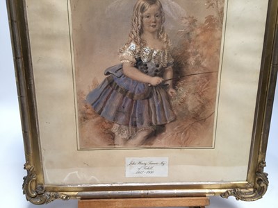Lot 79 - 19th century watercolour portrait of John Ley of Trehill as a child