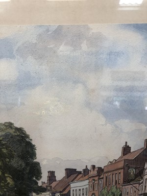 Lot 1117 - *Leonard Russell Squirrell (1893-1979) pencil and watercolour - Dedham High Street, signed, 33cm x 52cm, in glazed frame, together with the accompanying print (2)