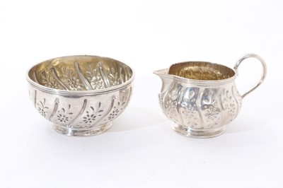Lot 237 - Victorian sugar bowl and matching milk jug, London 1867/71