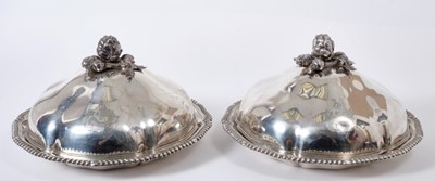 Lot 224 - Fine pair of early Victorian dish covers by Robert Garrard together with associated earlier dishes