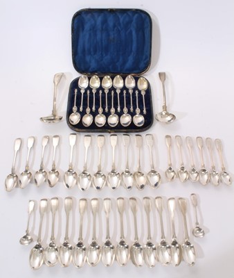 Lot 238 - Selection of Georgian and Victorian flatware.