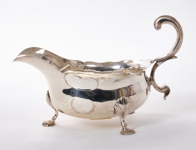 Lot 232 - George III silver sauce boat