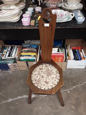 Lot 1057 - Cast iron fire grate and a sewing chair