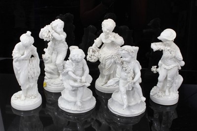 Lot 153 - Group of 19th century continental blanc de chine porcelain figures