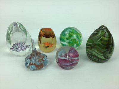 Lot 616 - Six Caithness paperweights by Helen Macdonald, Gordon Henry and design studio