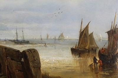 Lot 1128 - Edward Robert Smythe (1810-1899) oil on canvas - fisher-folk and their dog on the shore, signed, in gilt frame, 68cm x 88cm