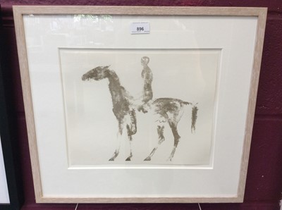 Lot 896 - Dame Elisabeth Frink (1930-1993) lithograph - Horse and Rider, in glazed frame, 26cm x 32cm