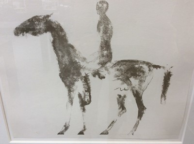 Lot 896 - Dame Elisabeth Frink (1930-1993) lithograph - Horse and Rider, in glazed frame, 26cm x 32cm