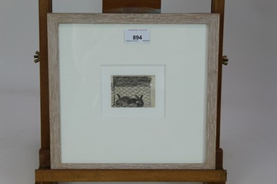 Lot 894 - *Colin Self (b.1941) pencil on parking ticket - Rabbit hutch